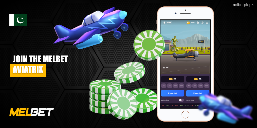 Players from Pakistan can play the Aviatrix crash game on Melbet's website and mobile app for real money and in demo mode